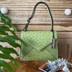 LEATHER Handbag Baguette Crossbody Bag Purse NWT